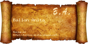 Ballon Anita névjegykártya